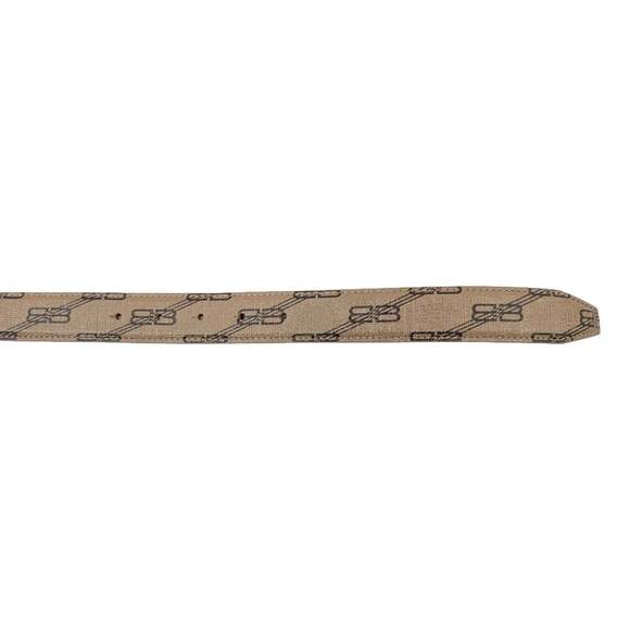 Balenciaga BB Signature Canvas Leather Belt Monogram Beige